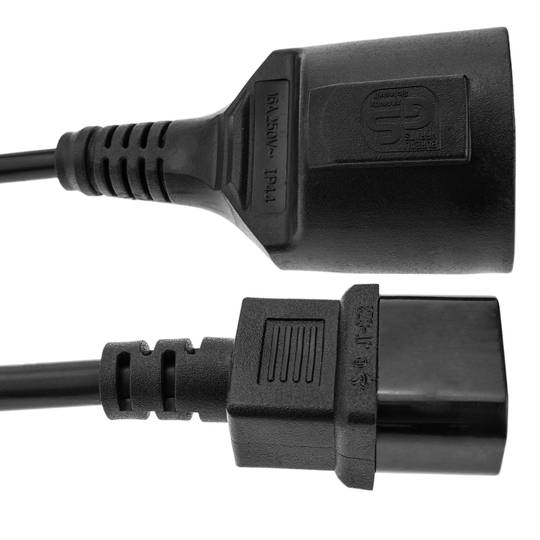 Stromkabel IEC-60320 C14 auf Schuko weiblich 40cm Netzkabel