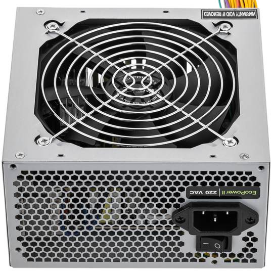 Zasilacz TooQ Ecopower II 500 W pasywne PFC z cichym wentylatorem 120 mm i przewodem zasilającym