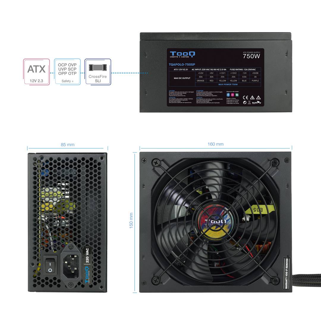 TooQ TQAPOLO-750SP Active PFC 750W ATX-Netzteil
