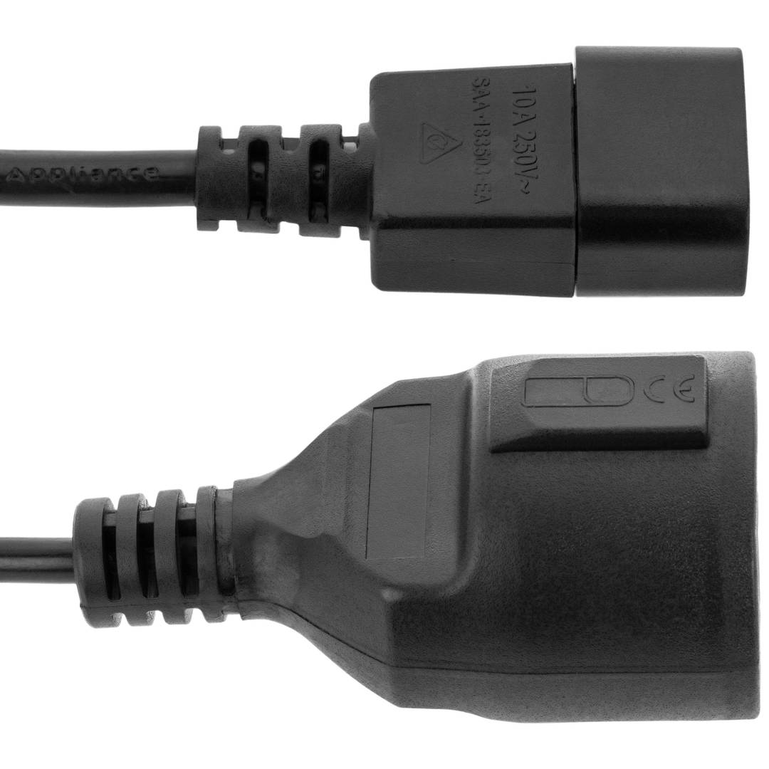 Câble d'alimentation adaptateur convertisseur Schuko femelle vers C14 30 cm