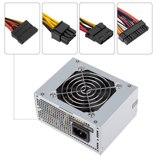 Font d'alimentació TooQ Ecopower II 500 W amb ventilador silenciós de 80 mm TQEP-500S-SFX
