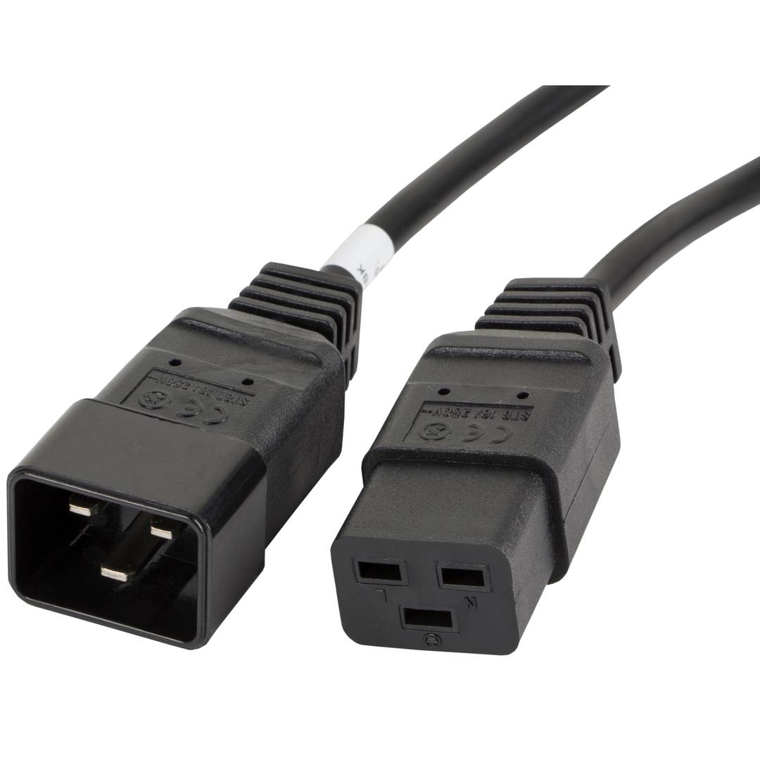 Lanberg IEC C19 naar IEC C20 kabel zwart 1.8m CA-C19E-10CC-0018-BK