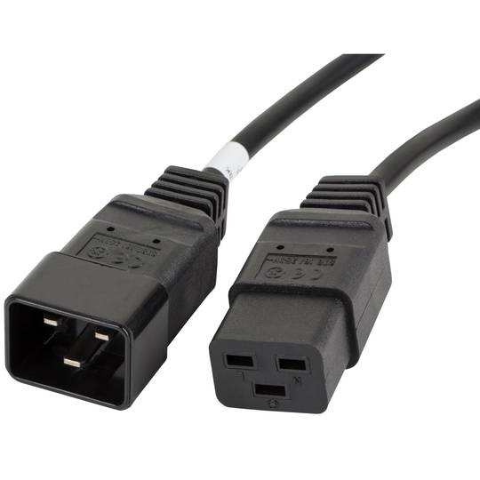 Lanberg IEC C19 naar IEC C20 kabel zwart 1.8m CA-C19E-10CC-0018-BK