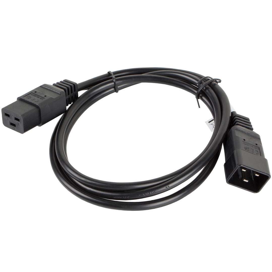 Lanberg IEC C19 naar IEC C20 kabel zwart 1.8m CA-C19E-10CC-0018-BK