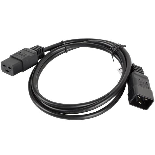 Lanberg IEC C19 naar IEC C20 kabel zwart 1.8m CA-C19E-10CC-0018-BK