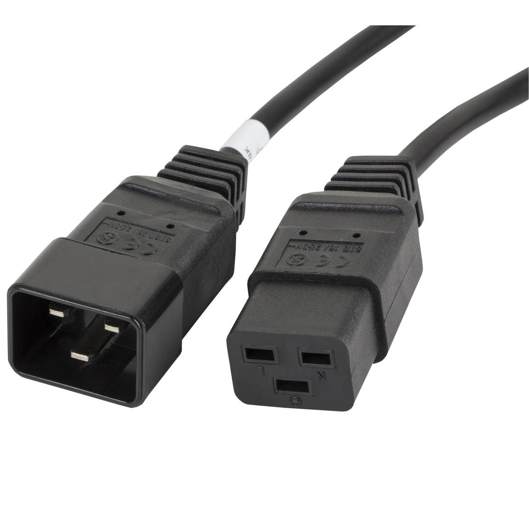 Lanberg IEC C19 naar IEC C20 kabel zwart 1.8m CA-C19E-10CC-0018-BK