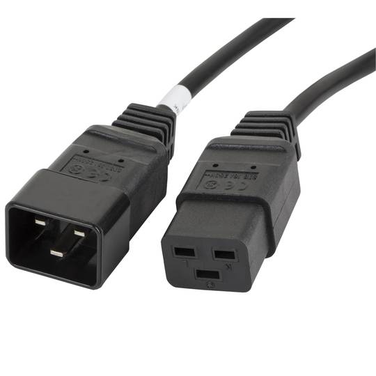 Lanberg IEC C19 naar IEC C20 kabel zwart 1.8m CA-C19E-10CC-0018-BK