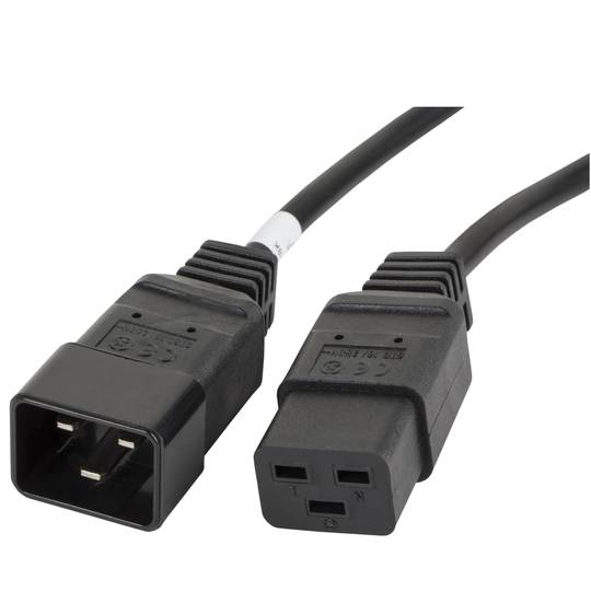 Lanberg IEC C19 naar IEC C20 kabel zwart 1.8m CA-C19E-10CC-0018-BK