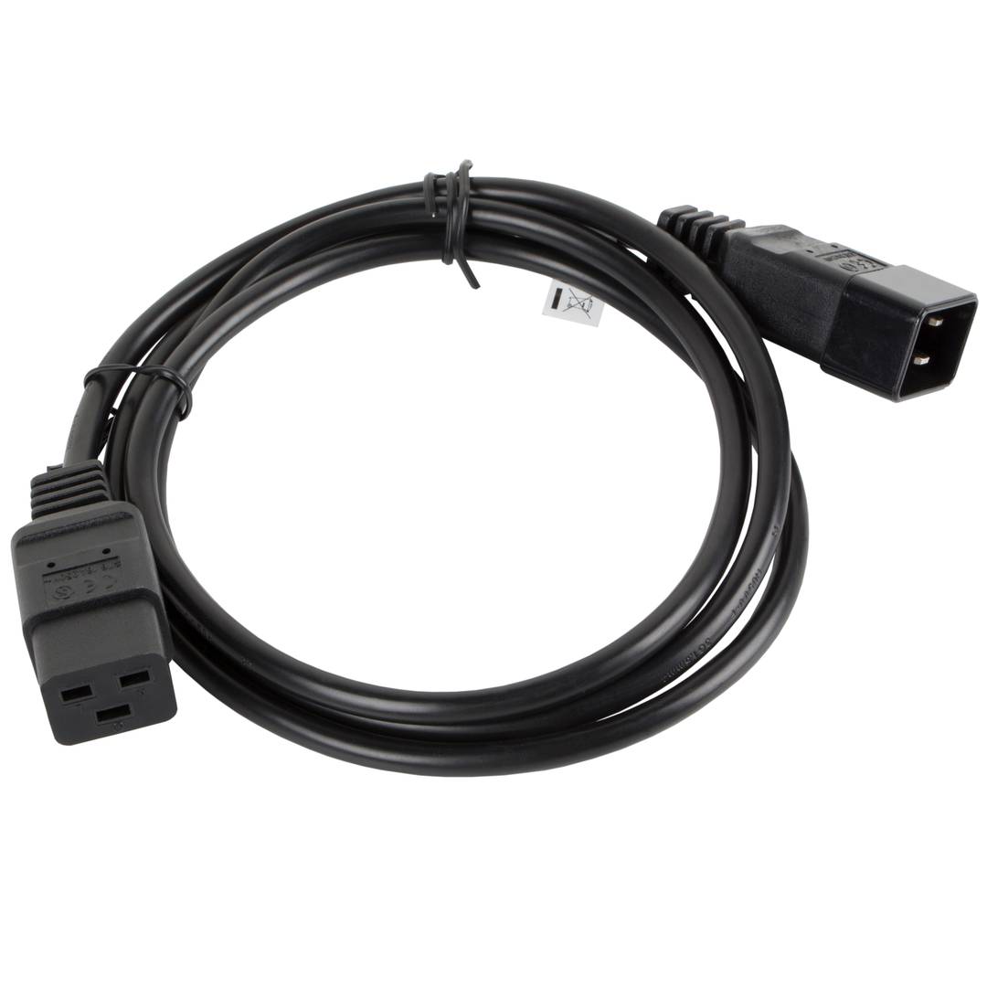 Lanberg IEC C19 naar IEC C20 kabel zwart 1.8m CA-C19E-10CC-0018-BK