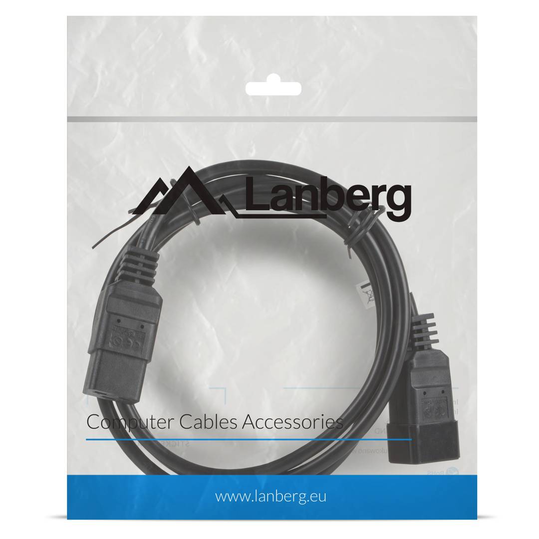 Lanberg IEC C19 naar IEC C20 kabel zwart 1.8m CA-C19E-10CC-0018-BK