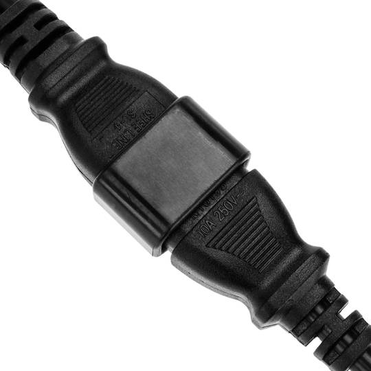IEC-60320 0.2m voedingskabel (2xC13 / 1xC14)