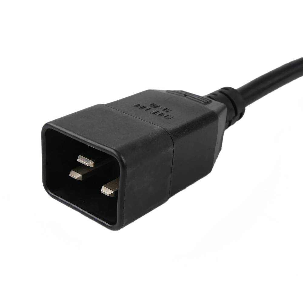 Cable d'alimentació IEC-60320 2 C13 a 1 C20 de 20cm