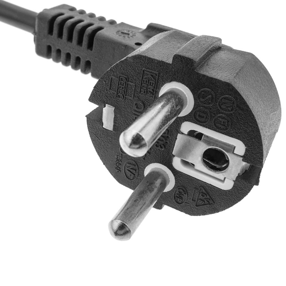 Cable de alimentación duplicador de schuko de 80 cm. 1 x Schuko macho a 2 x Schuko hembra