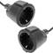 Cable de alimentación duplicador de schuko de 80 cm. 1 x Schuko macho a 2 x Schuko hembra
