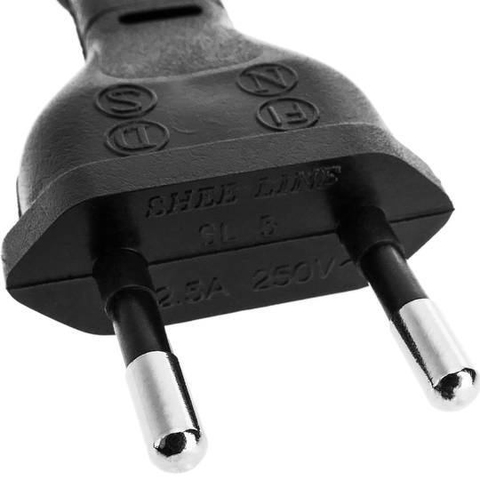 IEC-60320 0.2m voedingskabel (C7 / Bipolar-M)