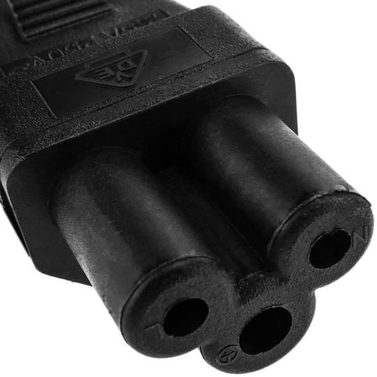 Cable de alimentación IEC-60320 20cm C5 a schuko macho