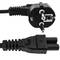 Cable de alimentación IEC-60320 20cm C5 a schuko macho