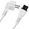 Kabel zasilający IEC-60320 C5 do męskiego złącza schuko 1,8 m biały
