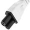 Kabel zasilający IEC-60320 C5 do męskiego złącza schuko 1,8 m biały