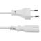 Cable de Alimentación eléctrico IEC-60320 C7 hembra a enchufe bipolar macho de 1,8m blanco