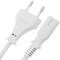 Cable de Alimentación eléctrico IEC-60320 C7 hembra a enchufe bipolar macho de 1,8m blanco