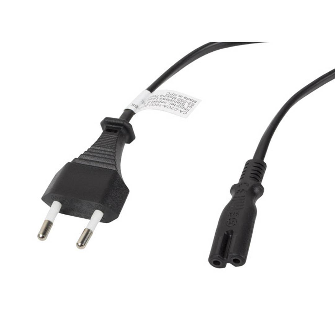 Lanberg Stromkabel mit CEE 7/16 auf IEC 320 C7 Eurostecker 3 m schwarz CA-C7CA-10CC-0030-BK