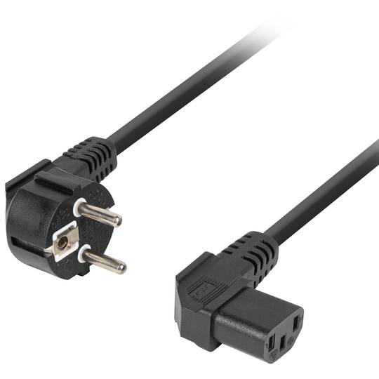 Cordon d'alimentation de 3 m avec prise CEE 7/7 vers IEC 320 C13 couleur noire CA-C13C-12CC-0030-BK