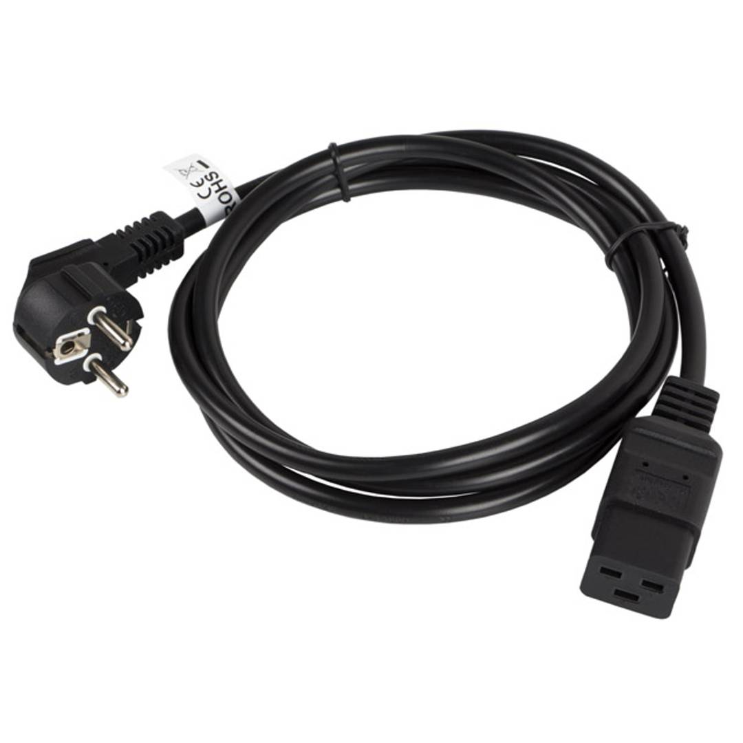 Cable d'alimentació CEE 7/7 a IEC C19 negre 1,8 m de Lanberg CA-C19C-10CC-0018-BK