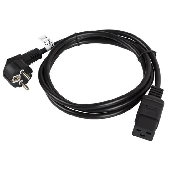Cable d'alimentació CEE 7/7 a IEC C19 negre 1,8 m de Lanberg CA-C19C-10CC-0018-BK