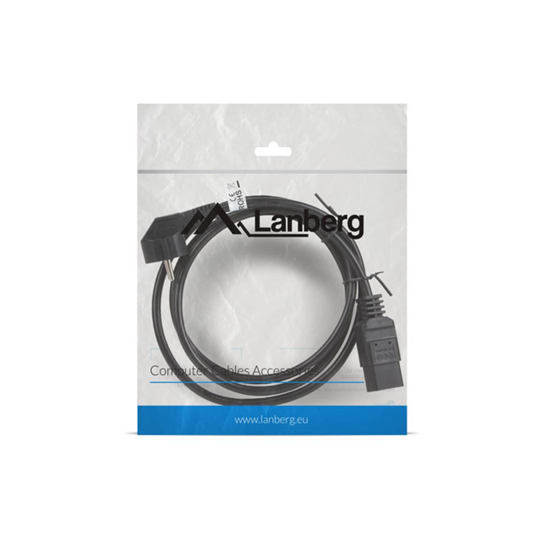Cable d'alimentació CEE 7/7 a IEC C19 negre 1,8 m de Lanberg CA-C19C-10CC-0018-BK