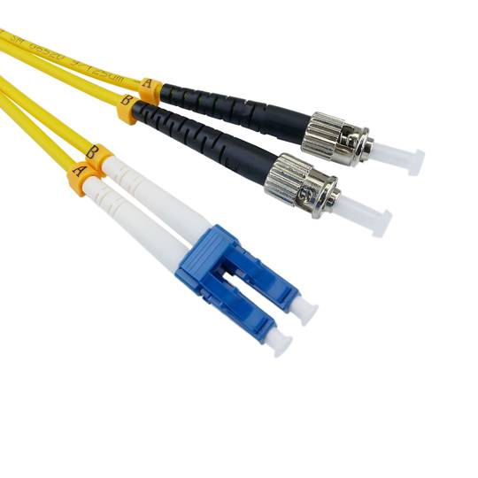 Cable de fibra òptica LC a ST monomode dúplex 9/125 de 10 m OS2