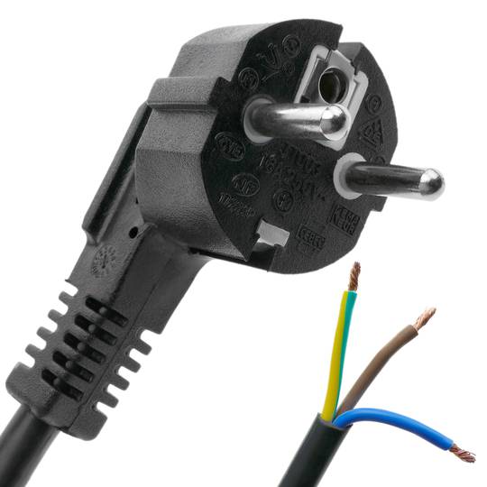 Cable de alimentación eléctrico H05VV-F 3m de enchufe schuko a bornes 3x1.50mm²