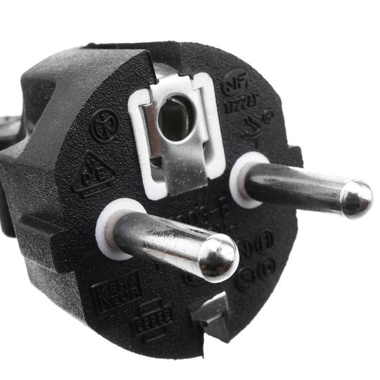 Kabel zasilający H05VV-F 1 m prosta wtyczka Schuko do zacisków 3x1,50 mm²