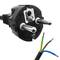 Cable de alimentación eléctrico H05VV-F 3m de enchufe schuko recto a bornes 3x1.50mm²