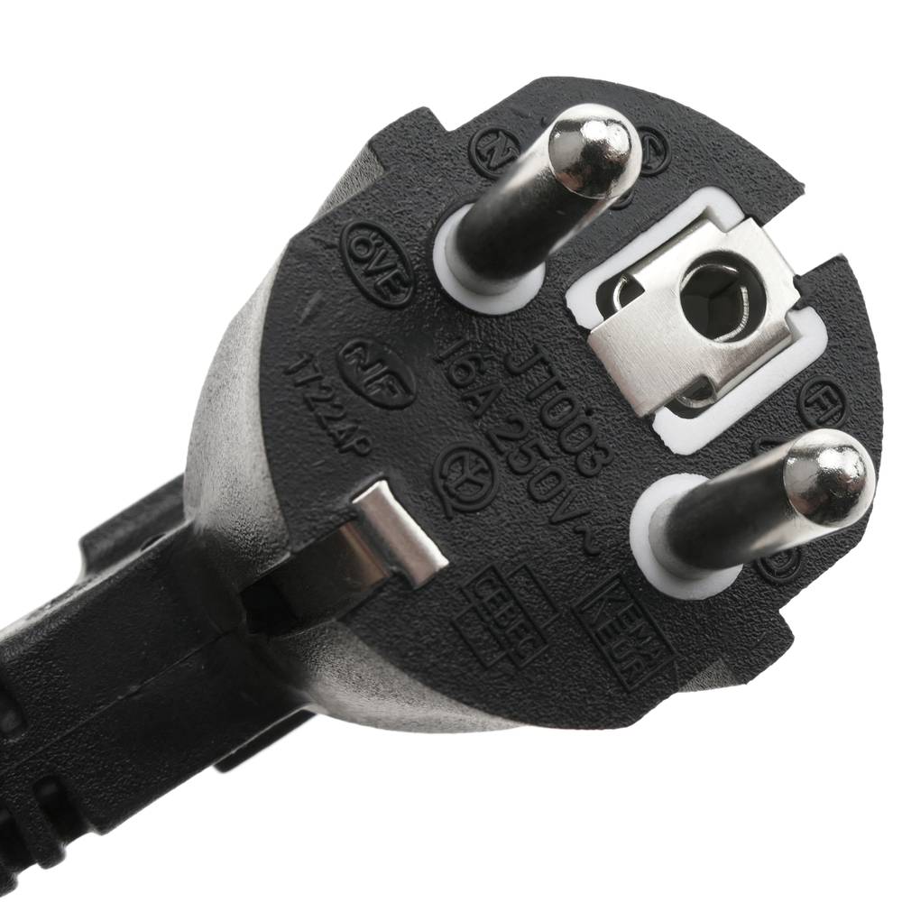 Hilark Cable alargador de 3 núcleos de 2,5 mm², IP44 con Enchufe Schuko,  Cable de extensión H05VV-F 3G2,5 mm2 (3x2,5), Enchufe Schuko con Tapa  Protectora, Cable eléctrico PVC (3 Metros, Negro) 