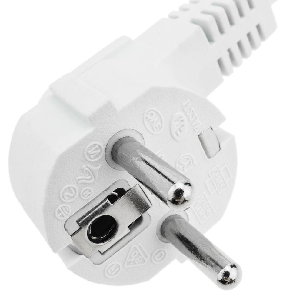 Kabel zasilający H05VV-F 1,8 m od wtyczki Schuko do zacisków 3x1,50 mm² biały