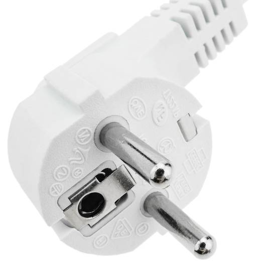 Kabel zasilający H05VV-F 5 m od wtyczki Schuko do zacisków 3x1,50 mm² biały