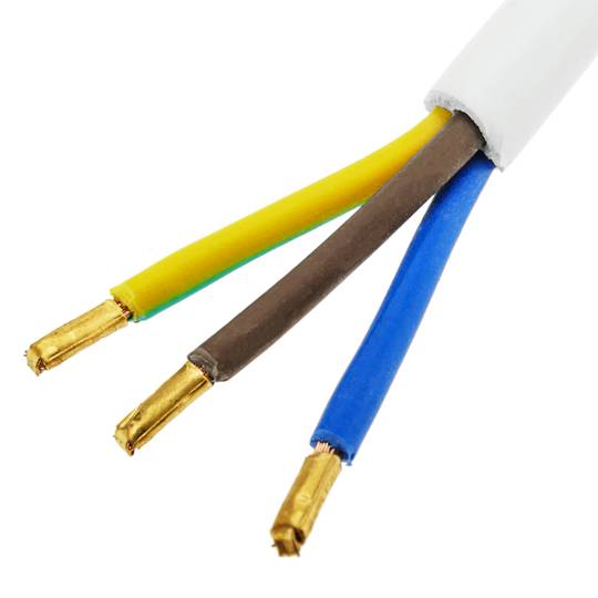 Kabel zasilający H05VV-F 5 m od wtyczki Schuko do zacisków 3x1,50 mm² biały