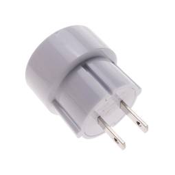 Adaptador de tomada Europa bipolar fêmea para fixar EUA bipolar macho liso branco