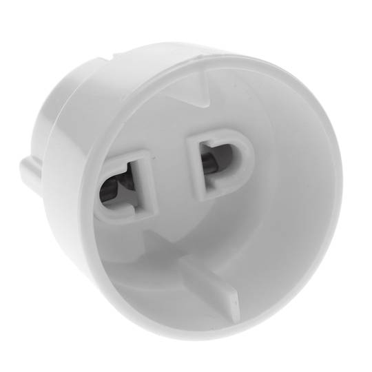 Plug adapter Europe bipolar female to USA plug bipolar flat male White color