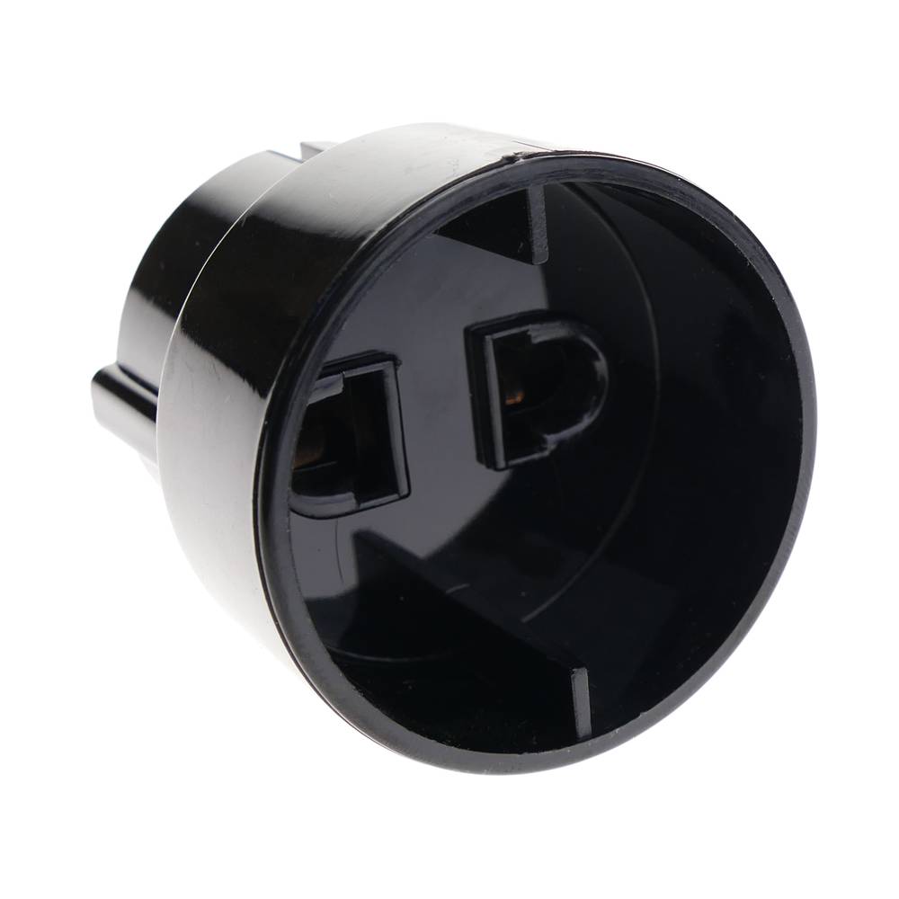 Adaptador d'endoll Europa bipolar femella a clavilla USA bipolar mascle plana de color negre