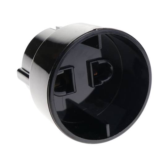 Adaptador d'endoll Europa bipolar femella a clavilla USA bipolar mascle plana de color negre