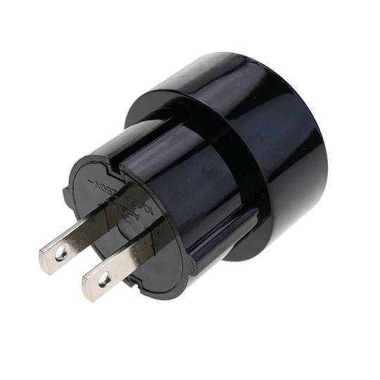 Adaptador d'endoll Europa bipolar femella a clavilla USA bipolar mascle plana de color negre