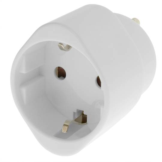 Schuko adapter to US flat plug white with ground
