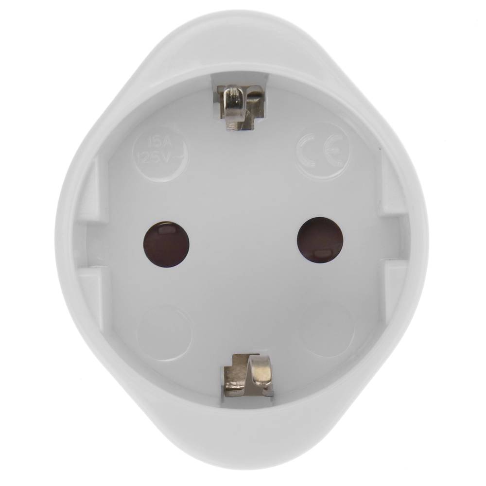 Adaptador Schuko para plugue plano dos EUA branco com terra