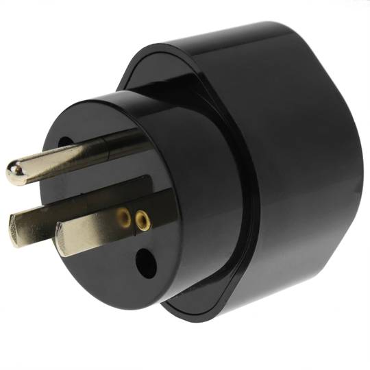 Adattatore Schuko per presa americana nero con messa a terra