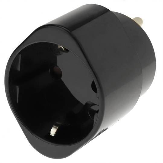 Adattatore Schuko per presa americana nero con messa a terra