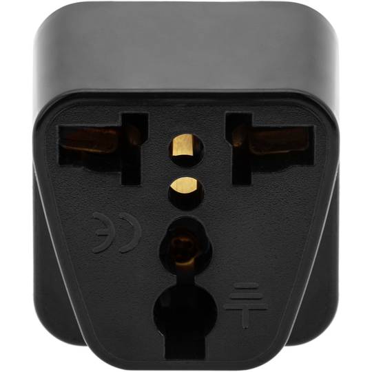 Adaptador enchufe universal a enchufe Reino Unido tipo clavija multienchufe hembra a clavija BS1363 macho negro
