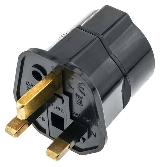 EU auf UK Adapter stecker mit 2 pin rundstecker um BS1363 stecker schwarz