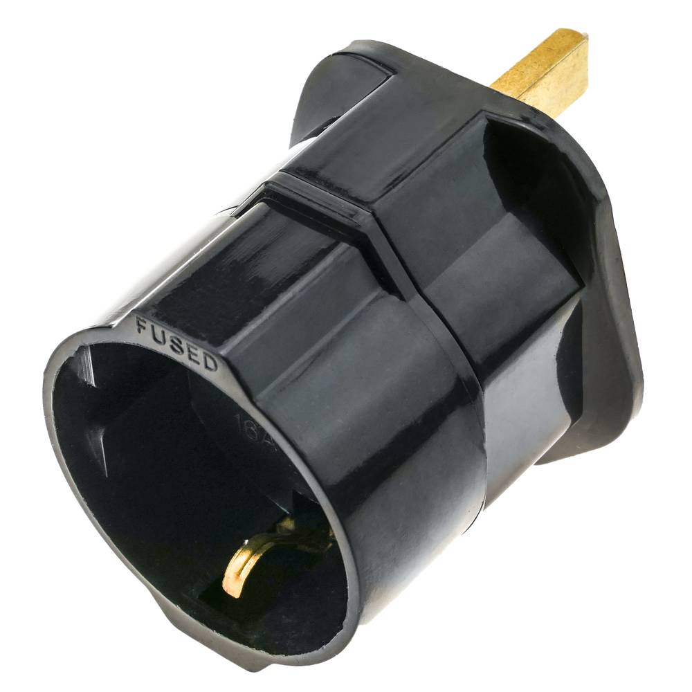 EU auf UK Adapter stecker mit 2 pin rundstecker um BS1363 stecker schwarz
